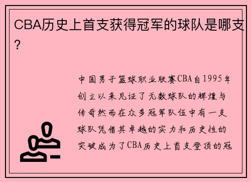CBA历史上首支获得冠军的球队是哪支？